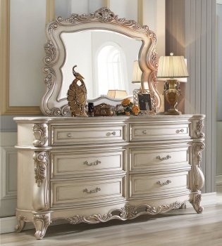 Gorsedd Dresser 27445 in Antique White by Acme w/Optional Mirror [AMDR-27445 Gorsedd]
