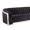Pyroden Sofa LV00296 in Black Velvet & Chrome by Acme w/Options