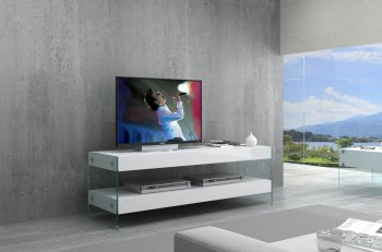 Cloud Mini TV Base in White Gloss by J&M [JMTV-Cloud Mini]