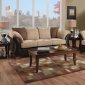 Leather and Micro Suede Three-Tone Sofa and Loveseat Set