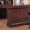 Cherry Finish Contemporary Bar Table W/Wine Rack & Glass Hangers