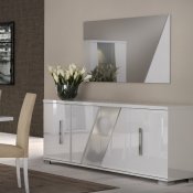 Lisa Buffet in White High Gloss by ESF w/Optional Mirror