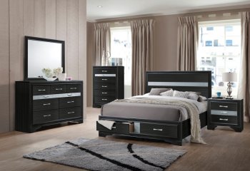 Naima Bedroom Set 5Pc 25900 in Black by Acme w/Storage Bed [AMBS-25900-Naima]