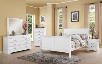 Louis Philippe III 5 Piece Bedroom in White by Acme w/Options [AMBS-24500 Louis Philippe III]