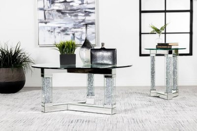 Octave Coffee Table 3Pc Set 708428 in Mirror by Coaster