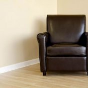 Brown Color Contemporary Leather Club Chair