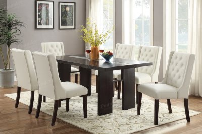 F2367 Dining Set 5Pc in Dark Brown by Poundex w/F1503 Chairs