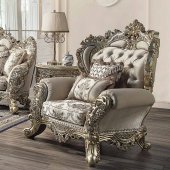Danae Chair LV01195 Fabric & Champagne & Gold by Acme w/Options