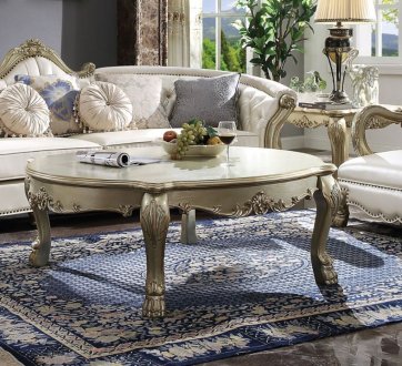 Dresden 84875 Coffee Table Gold Patina & Bone by Acme w/Options