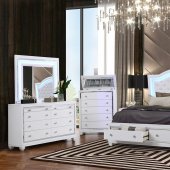 Shiney Bedroom Set 5Pc in White
