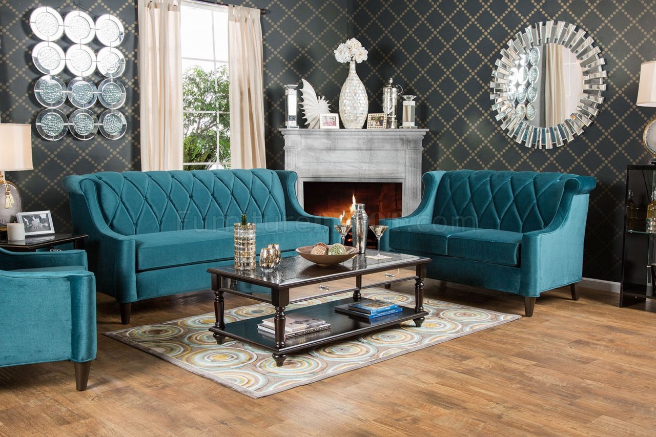 Limerick SM2882 Sofa in Dark Teal Fabric w/Options - Click Image to Close