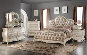 Marquee Bedroom in Pearl White w/Optional Case Goods [MRBS-Marquee]