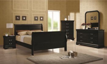203961 Louis Philippe Bedroom Set in Black by Coaster w/Options [CRBS-203961 Louis Philippe]