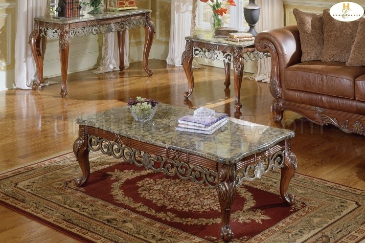 Barcelona 829-30N Coffee Table w/Marble Top & Options - Click Image to Close