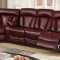 U97601 Motion Sectional Sofa in Burgundy PU by Global w/Options