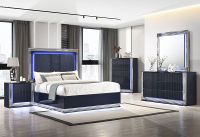 Avon Bedroom in Navy by Global w/Optional Aspen Casegoods