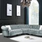 Qulan Sectional Sofa LV00344 in Light Blue Velvet by Acme