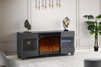 Max Electric Fireplace Media Console in Gray by Dimplex [SFDX-Max Gray]