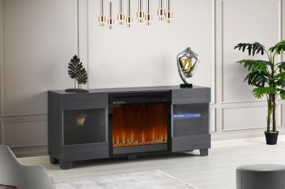 Max Electric Fireplace Media Console in Gray by Dimplex