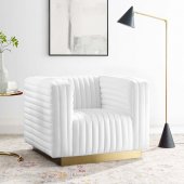 Charisma Accent Chair in White Velvet by Modway