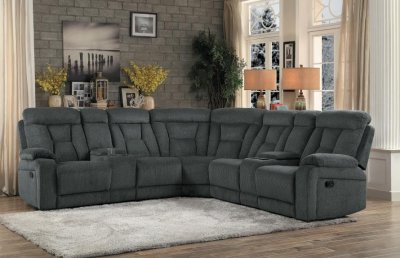 Rosnay Recliner Sectional Sofa 9914 in Gray by Homelegance