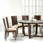 Dark Walnut Modern Round Dining Table w/Glass Inlay