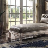 Dresden Chaise 96275 in Vintage Bone White & PU by Acme
