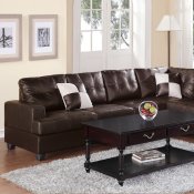 F7629 Sectional Sofa by Boss Espresso Bonded Leather