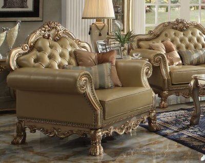 Dresden Chair 53162 in Golden PU by Acme w/Options