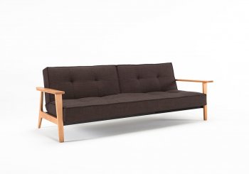 Splitback Sofa Bed in Brown w/Frej Arms by Innovation w/Options [INSB-Splitback-503-Frej]