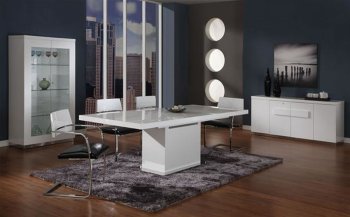 White High Gloss Finish Contemporary Classic Dining Room [CVDS-Siena White]