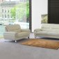 Almond Leather Modern Sofa, Loveseat & Chair Set w/Options