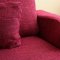 Twill Fabric Sectional Sofa in Burgundy