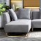 Oscar Sectional Sofa in Light Grey Fabric w/Options