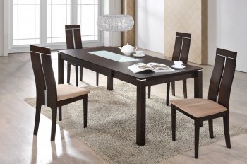 D6948DT Dining Set 5Pc in Dark Walnut w/D2403DC Chairs by Global [GFDS-D6948DT-D2403DC]