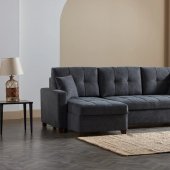Mocca Sectional Sofa in Dupont Anthracite Fabric by Bellona