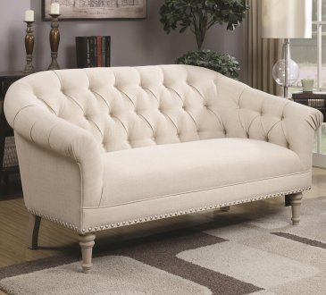 902498 Settee in Oatmeal Fabric by Coaster