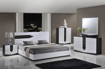 Hudson Bedroom in White & Grey by Global w/Options [GFBS-Hudson]