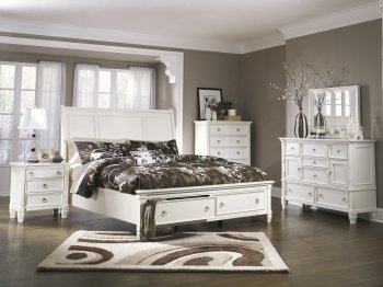 Prentice Bedroom B672 in White w/Storage Bed by Ashley Furniture [SFABS-Prentice-B672-S]