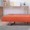 Orange Leatherette Modern Convertible Sofa Bed w/Chrome Legs