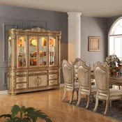 Bethany Dining Table in Gold Tone w/Optional Items