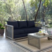 Aura Outdoor Patio Sofa 2923 in Gray & Navy by Modway w/Options