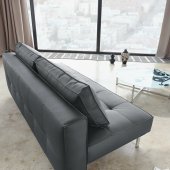 Black or White Full Leatherette Modern Convertible Sofa Bed