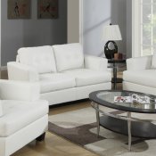 G677 Sofa & Loveseat in White Bonded Leather by Glory