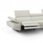 Annalaise Recliner Leather Sectional Sofa in Snow White by J&M