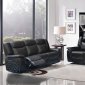 Carly 628 Motion Sofa in Black Leather Air w/Optional Items