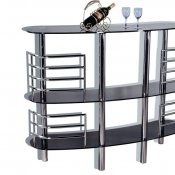 Contemporary Bar Table With Tinted Glass Top