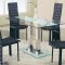 Contemporary 5Pc Dinette Set W/Frosted Stripe Glass Top