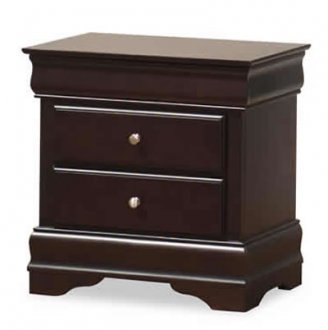 Rich Cappuccino Finish Contemporary Two-Drawer Nightstand