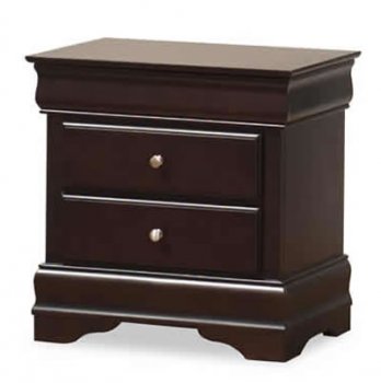 Rich Cappuccino Finish Contemporary Two-Drawer Nightstand [LSNS-577]
